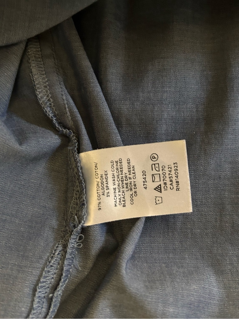 Ann Taylor Factory Blue Chambray Bell Sleeve
Blouse Top Size M Stretchy Cotton - Picture 7 of 9